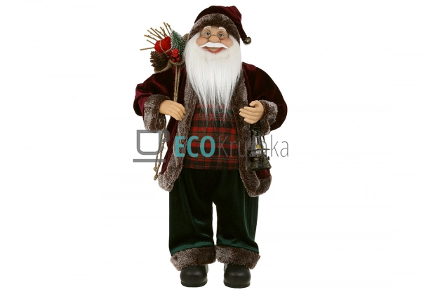 Новорічна фігура Санта 60 см з мішком подарунків та ліхт ... Новорічна фігура Санта 60 см з мішком подарунків та ліхт ...