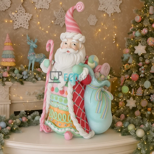 Декоративна фігура Санта в зефірно-кремовому кольорі 52 ... Декоративна фігура Санта в зефірно-кремовому кольорі 52 ...