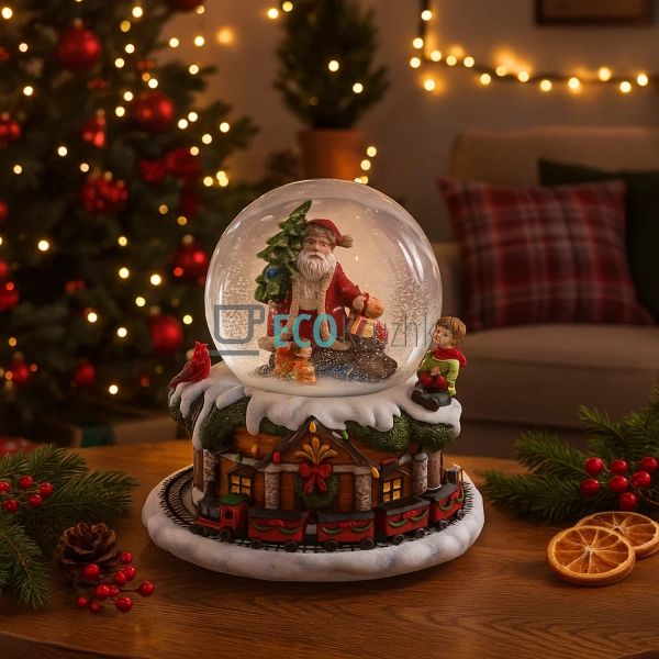 Водяна куля «Happy New Year» 15.5 см з рухомим поїздом і ... Водяна куля «Happy New Year» 15.5 см з рухомим поїздом і ...