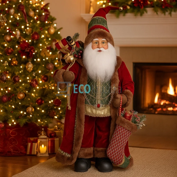 Новорічна фігура Санта 60 см бордовий (845-222) Новорічна фігура Санта 60 см бордовий (845-222)