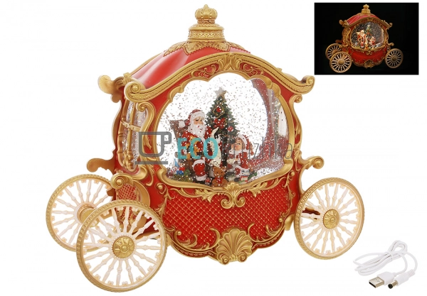 Новорічна водяна фігура Карета з LED та музикою Jingle B ... Новорічна водяна фігура Карета з LED та музикою Jingle B ...