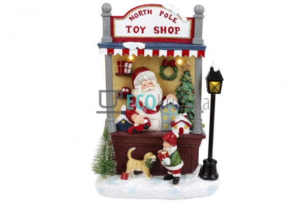 Новорічна фігура Санта Клаус у магазині іграшок LED 33 с ... Новорічна фігура Санта Клаус у магазині іграшок LED 33 с ...