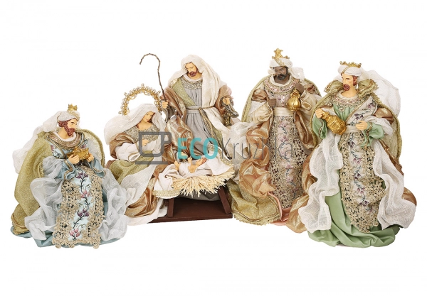Різдвяний вертеп з 6 фігур, підлогова композиція 39 см ( ... Різдвяний вертеп з 6 фігур, підлогова композиція 39 см ( ...