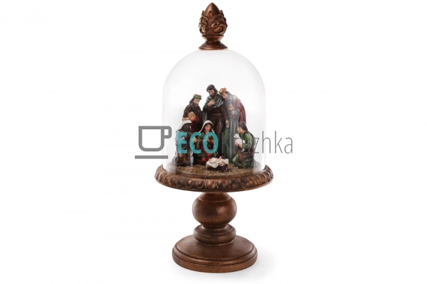 Різдвяний вертеп під скляним ковпаком з LED 56 см (837-2 ... Різдвяний вертеп під скляним ковпаком з LED 56 см (837-2 ...