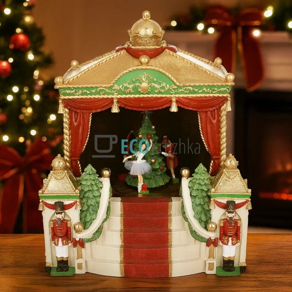 Різдвяний музичний театр Лускунчик LED, обертаючою ялинк ... Різдвяний музичний театр Лускунчик LED, обертаючою ялинк ...