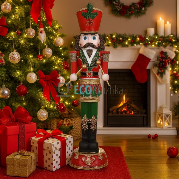 Декоративна фігура Лускунчик з барабаном 35 см (837-242) Декоративна фігура Лускунчик з барабаном 35 см (837-242)