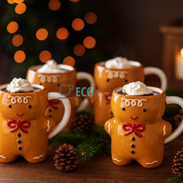 Набір керамічних кухлів 4 шт «Пряниковий чоловічок» 330 ... Набір керамічних кухлів 4 шт «Пряниковий чоловічок» 330 ...