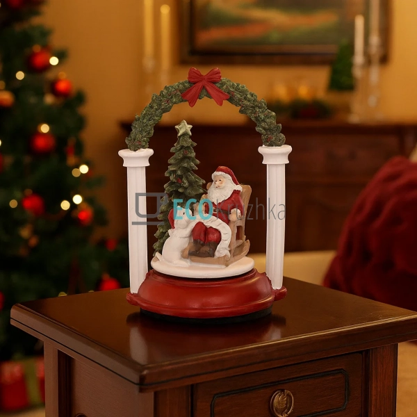 Новорічна музична фігура Санта Клаус у кріслі з ялинкою ... Новорічна музична фігура Санта Клаус у кріслі з ялинкою ...