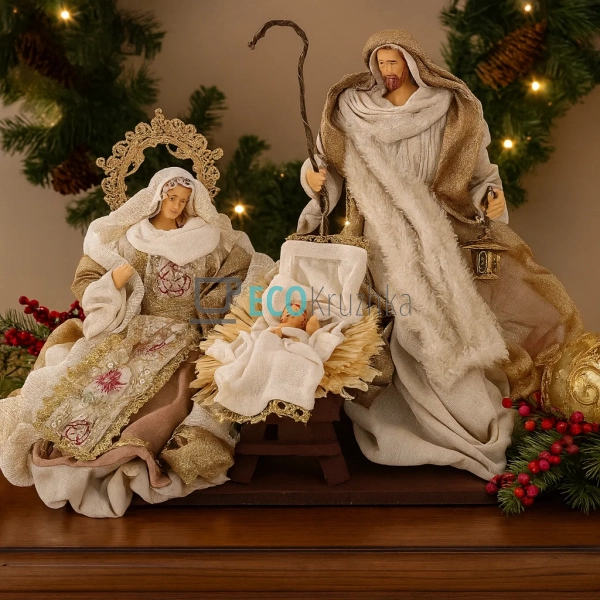 Різдвяний вертеп з 3 фігур на підставці 36 х 18 х 28 см  ...