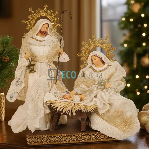 Різдвяний вертеп з 3 фігур на підставці 35 х 20 х 38 см  ...