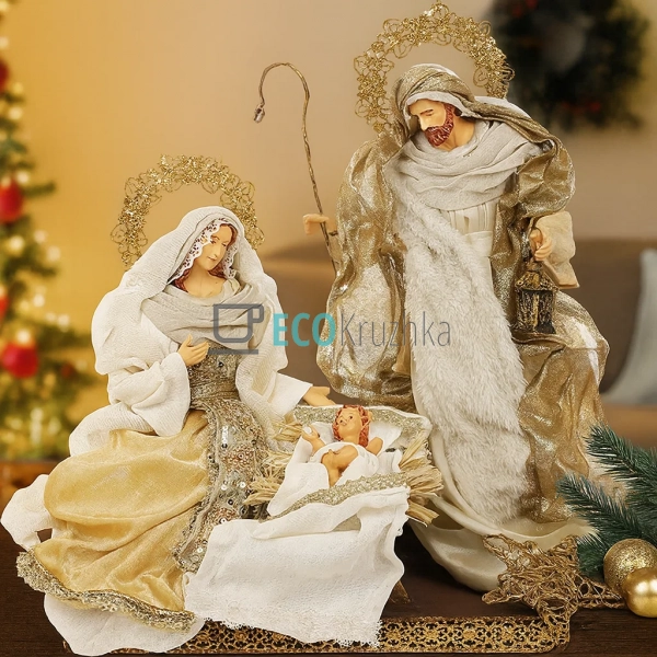 Різдвяний вертеп з 3 фігур на підставці 43 х 28 х 45 см ... Різдвяний вертеп з 3 фігур на підставці 43 х 28 х 45 см ...
