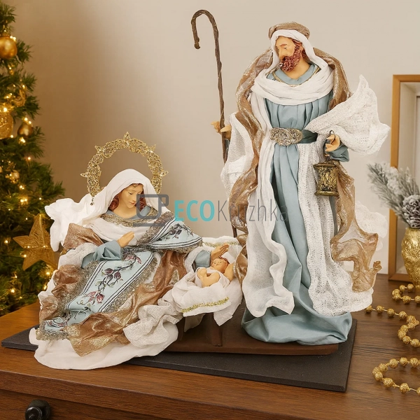 Різдвяний вертеп з 3 фігур на підставці 48 х 23 х 49 см ... Різдвяний вертеп з 3 фігур на підставці 48 х 23 х 49 см ...