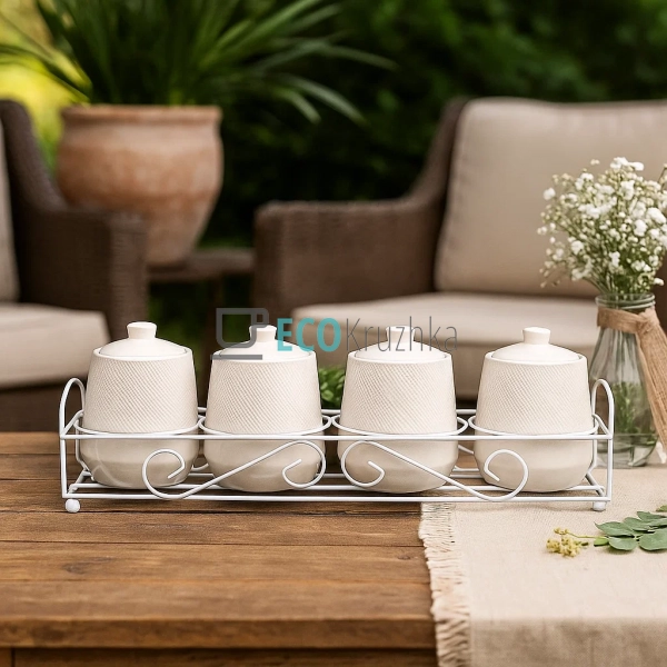 Набір для спецій 5-ти предмений "White" Maestro MR-20002 ... Набір для спецій 5-ти предмений "White" Maestro MR-20002 ...