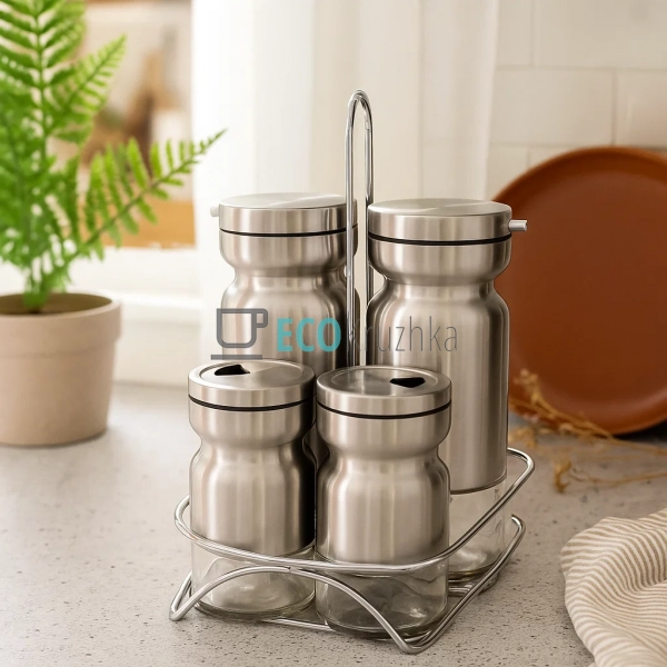 Набір для спецій на підставці 4 предмети Frico FRU-128 Набір для спецій на підставці 4 предмети Frico FRU-128