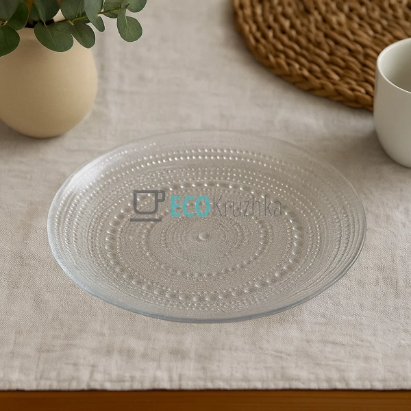 Тарілка Ardesto Verbena, 24.5см, скло, прозорий (AR5028) Тарілка Ardesto Verbena, 24.5см, скло, прозорий (AR5028)