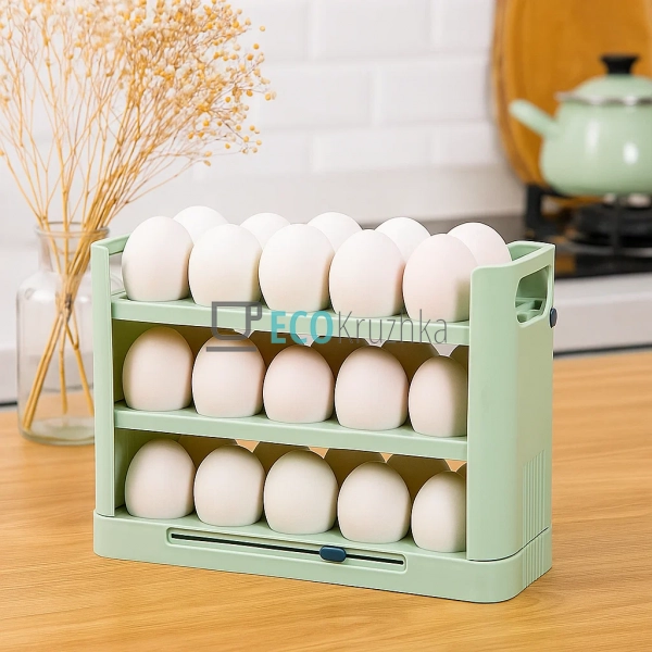 Органайзер для зберігання яєць на 30 шт Салатовий (APL60 ...