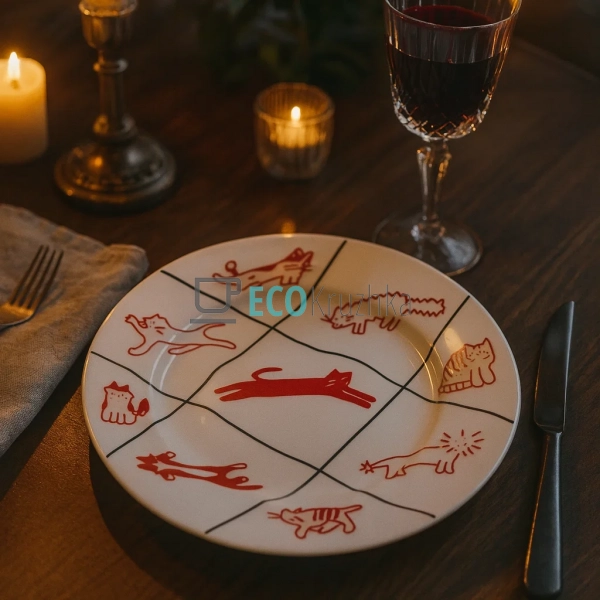 Обідня порцелянова тарілка Cats Party 23 см (7777-6) Обідня порцелянова тарілка Cats Party 23 см (7777-6)