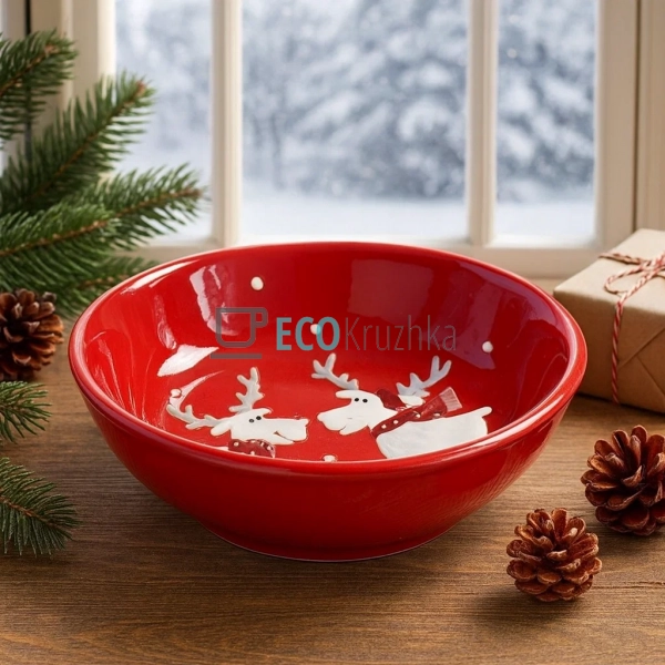 Керамічна піала "Братці олені", 550 мл, червона (834-323 ... Керамічна піала "Братці олені", 550 мл, червона (834-323 ...