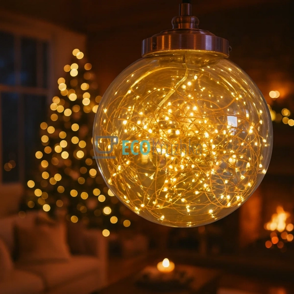 Декоративний шар 23 см з LED-гірляндою (300 LED, теплий ... Декоративний шар 23 см з LED-гірляндою (300 LED, теплий ...