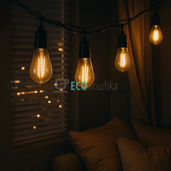 Ретро-гірлянда вулична 10 LED довжина 5 метрів, мультико ... Ретро-гірлянда вулична 10 LED довжина 5 метрів, мультико ...
