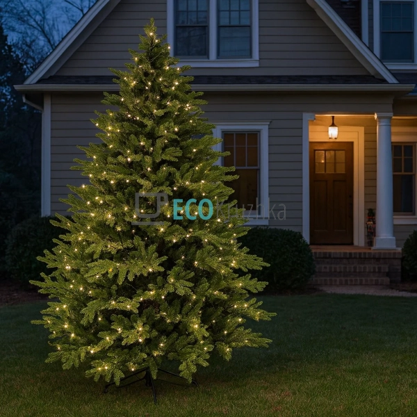 Штучна ялинка "Грінвуд" 227 см, 4152 гілки, 900 LED вогнів, тепле біле світло, новорічна ялинка для приміщень преміум класу 840-207