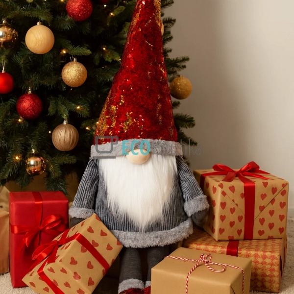 М’яка новорічна іграшка Гном 123 см сірий (910-220) М’яка новорічна іграшка Гном 123 см сірий (910-220)