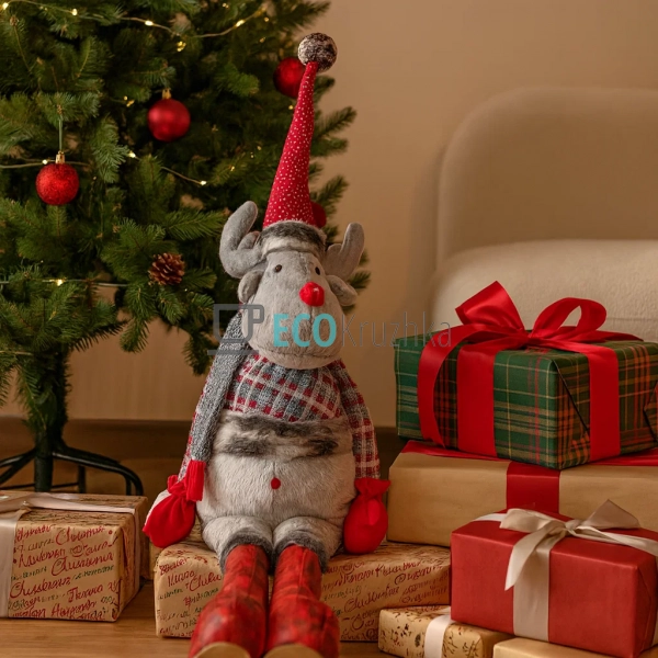 М’який плюшевий олень 160 см білий (778-271) М’який плюшевий олень 160 см білий (778-271)