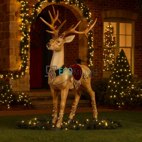 Підставка під ялинку Олень 70×40×125 см коричневий (837- ...