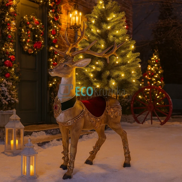 Підставка під ялинку Олень 70×40×125 см коричневий (837-308)