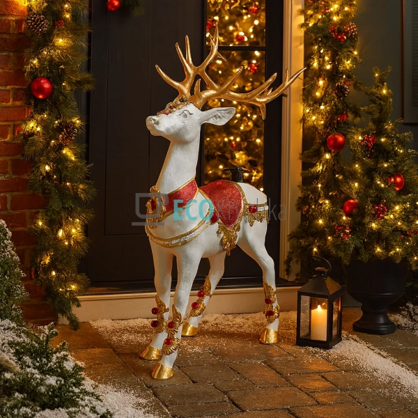 Підставка під ялинку Олень 70×40×125 см білий (837-309)