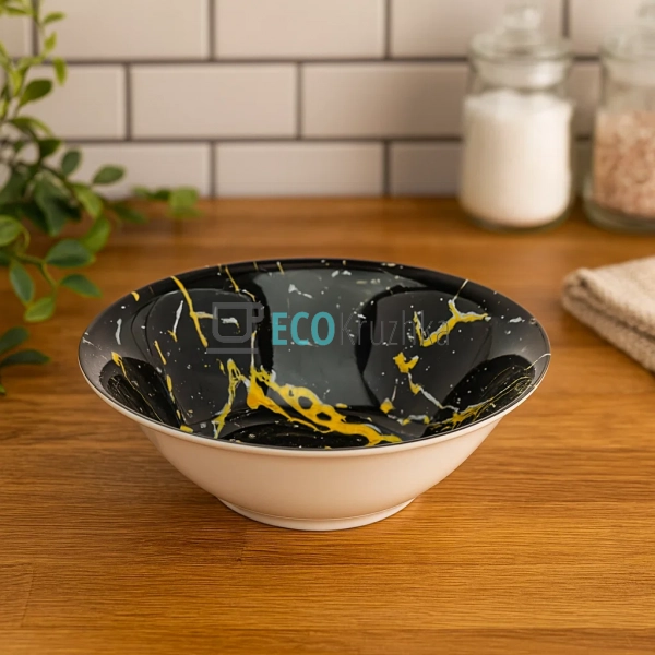 Салатник керамічний 17.5 см Чорний мармур (050-42-04)