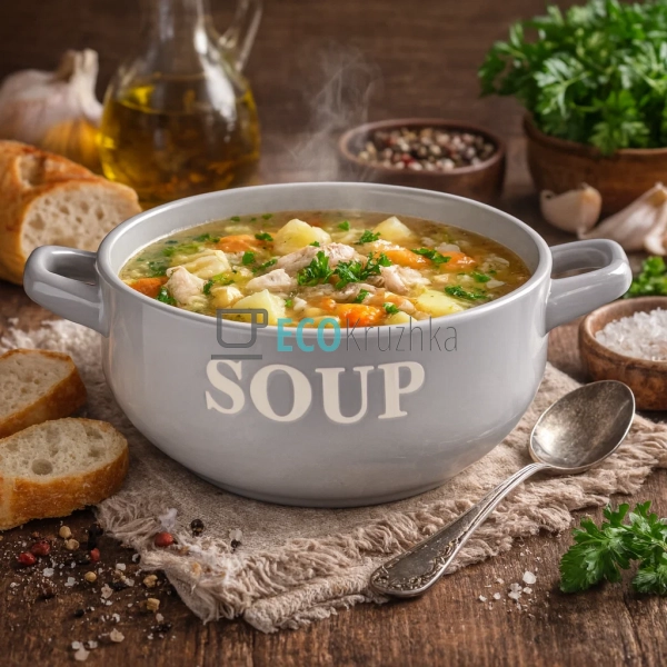 Бульйонниця Ardesto Cream, 700 мл, сіра, кераміка (AR347 ...