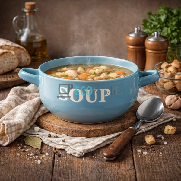 Бульйонниця Ardesto Cream, 700 мл, блакитна, кераміка (A ...