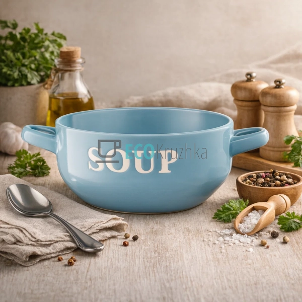 Бульйонниця Ardesto Cream, 700 мл, блакитна, кераміка (A ...
