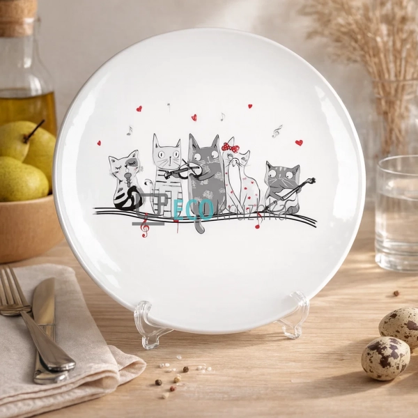 Тарілка керамічна з обємним малюнком Нічна серенада, 24с ... Тарілка керамічна з обємним малюнком Нічна серенада, 24с ...