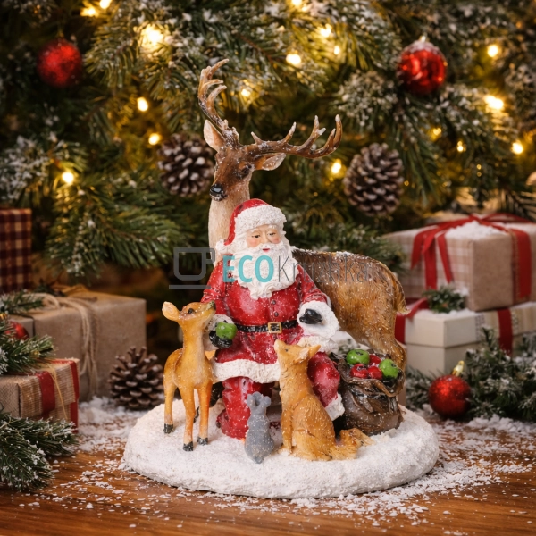 Новорічна композиція Санта-Клаус у лісі 35 см (430-318)
