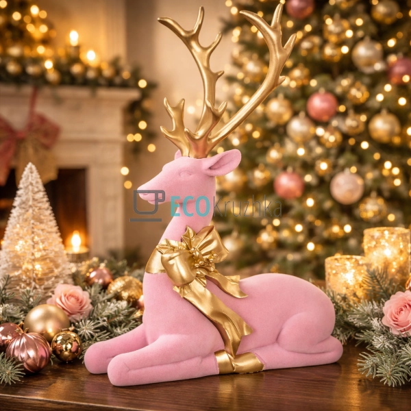 Декоративна фігура Олень 38.5 см з оксамитовим покриттям ...