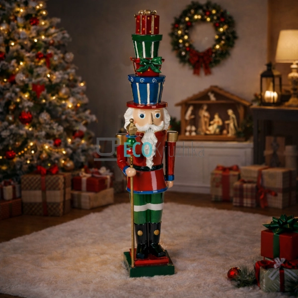 Новорічна фігура Лускунчик 52 см червоний (837-140)