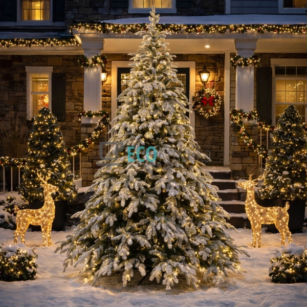 Штучна ялинка "Верона" 228 см, 3024 гілки, 600 LED вогнів, тепле біле світло, пишна новорічна ялинка преміум класу 840-217