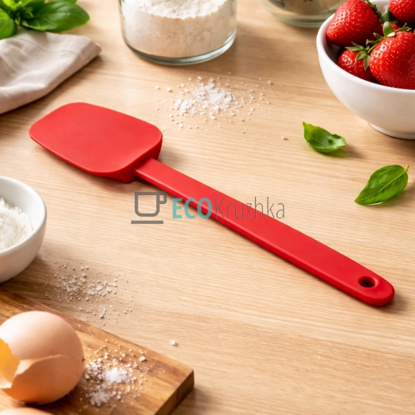 Силіконова лопатка лита 29 х 6.5 Червоний EK13425