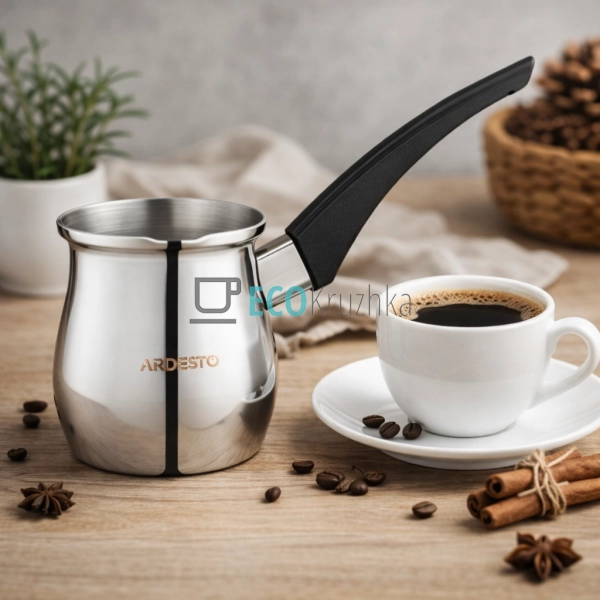 Турка Ardesto BLACK MARS, 0.5 л, нержавіюча сталь, бакел ...