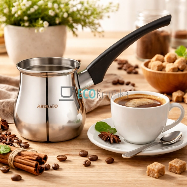 Турка Ardesto BLACK MARS, 0.64 л, нержавіюча сталь, баке ...