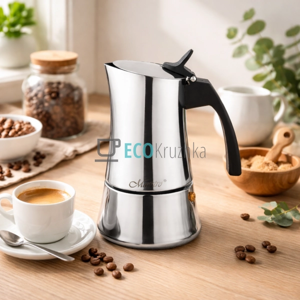 Гейзерна кавоварка 4 чашки 200 мл Maestro MR-1668-4 Гейзерна кавоварка 4 чашки 200 мл Maestro MR-1668-4