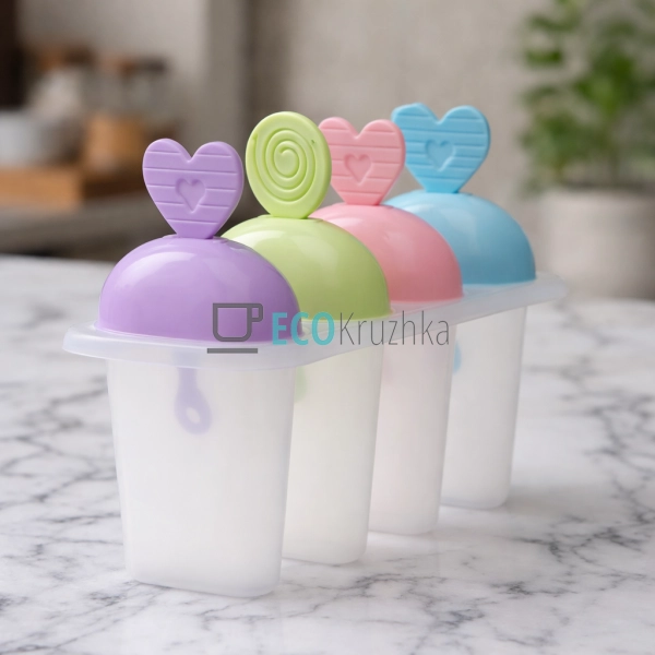 Форма 12см для морозива набір 4 шт Різнобарвні C39815 Форма 12см для морозива набір 4 шт Різнобарвні C39815