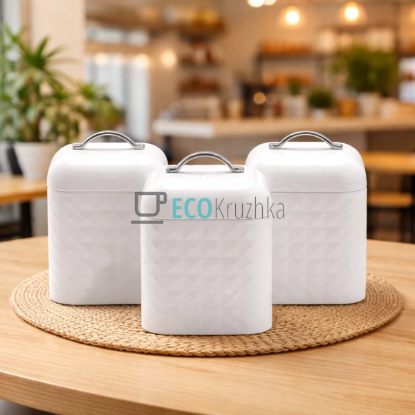 Набір Ємностей для Зберігання: Кава, Чай, Цукор - Трійка ... Набір Ємностей для Зберігання: Кава, Чай, Цукор - Трійка ...