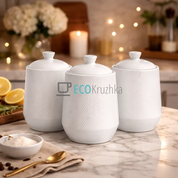 Набір для спецій з 3 предметів 750 мл "White" Maestro MR ...