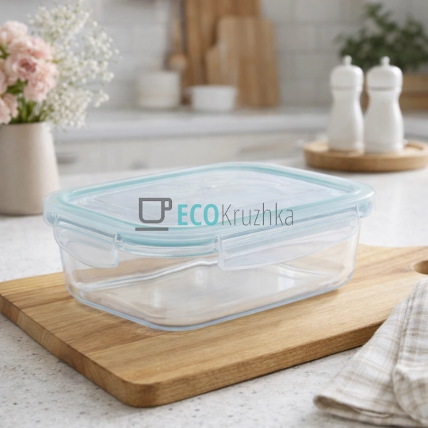 Контейнер для зберігання 640мл, квадратний, боросилікатн ...
