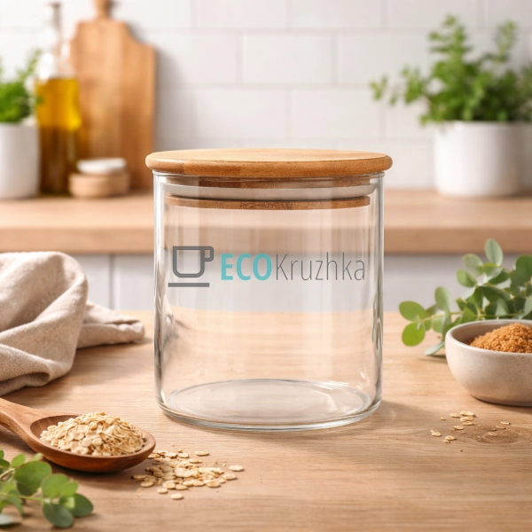 Ємність для сипких продуктів із бамбуковою кришкою 700 м ...