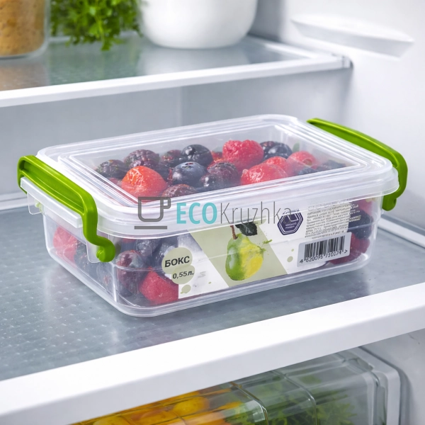 Контейнер харчовий із ручками та кришкою 550 мл 11*15.5* ...