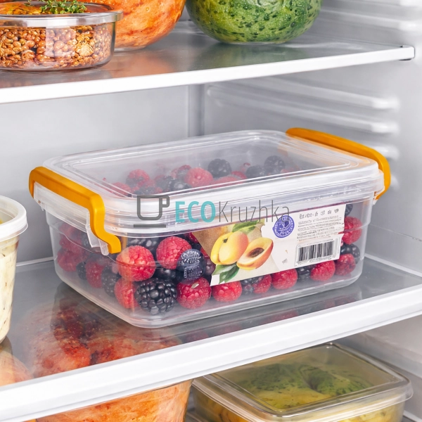 Контейнер харчовий із ручками та кришкою 950 мл 12*17.6* ...